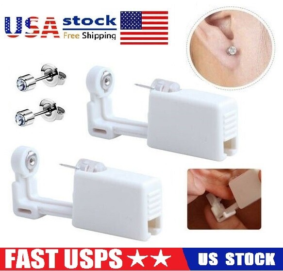 Disposable Ear Nose Piercing Unit Home Piercer Pierce Stud DIY Earring Gun Kit