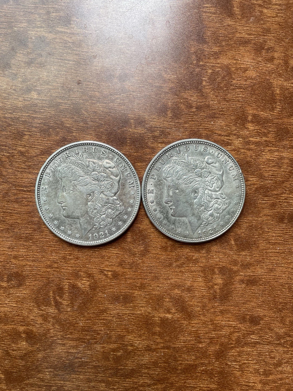 1921 Morgan Silver Dollar Lot of 2 Circulated US Denver minted Coins .900 Fine