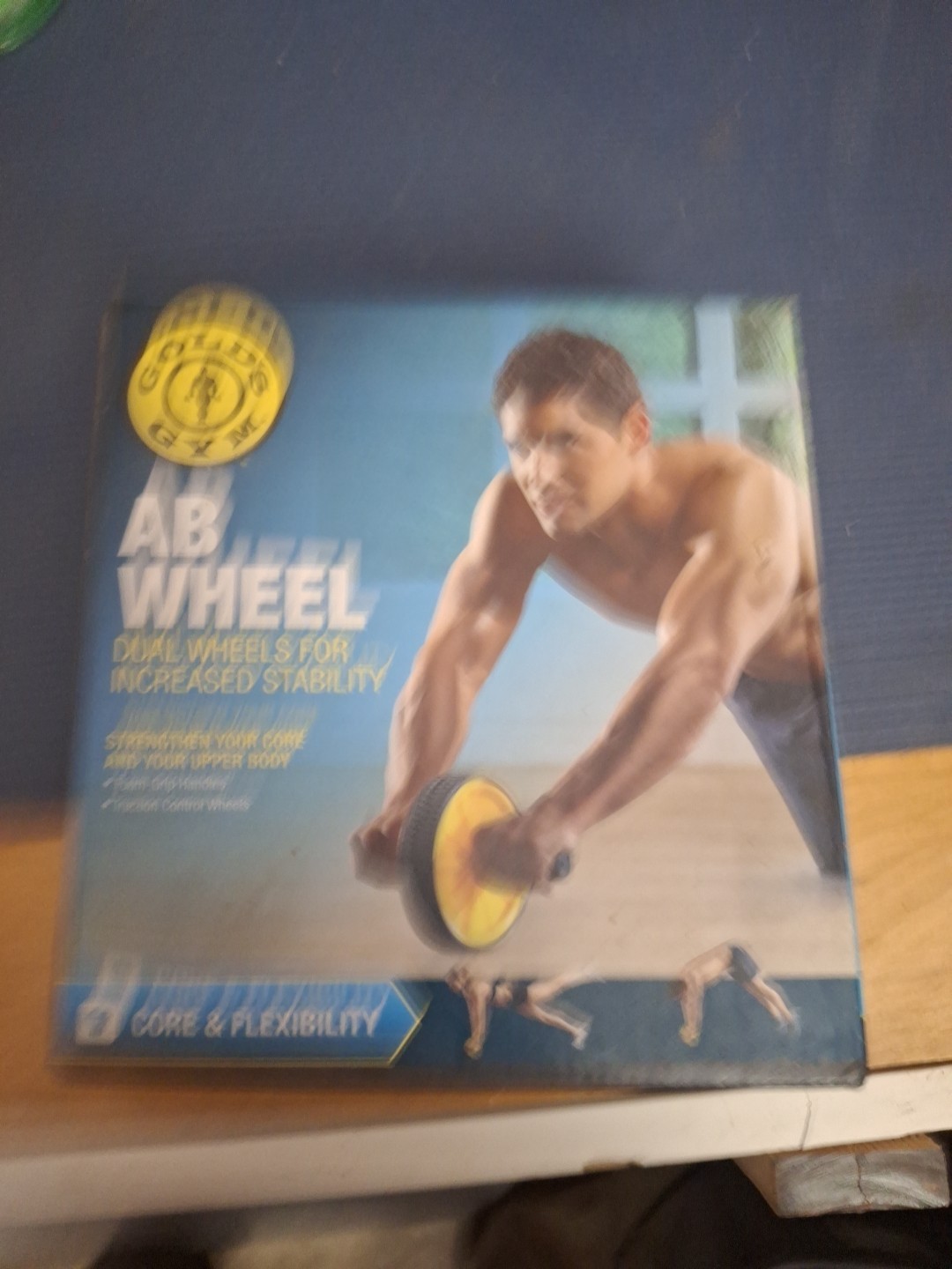 Gold’s Gym AB Wheel Dual Wheel Roller Exercise Core & Flexibility Stability New