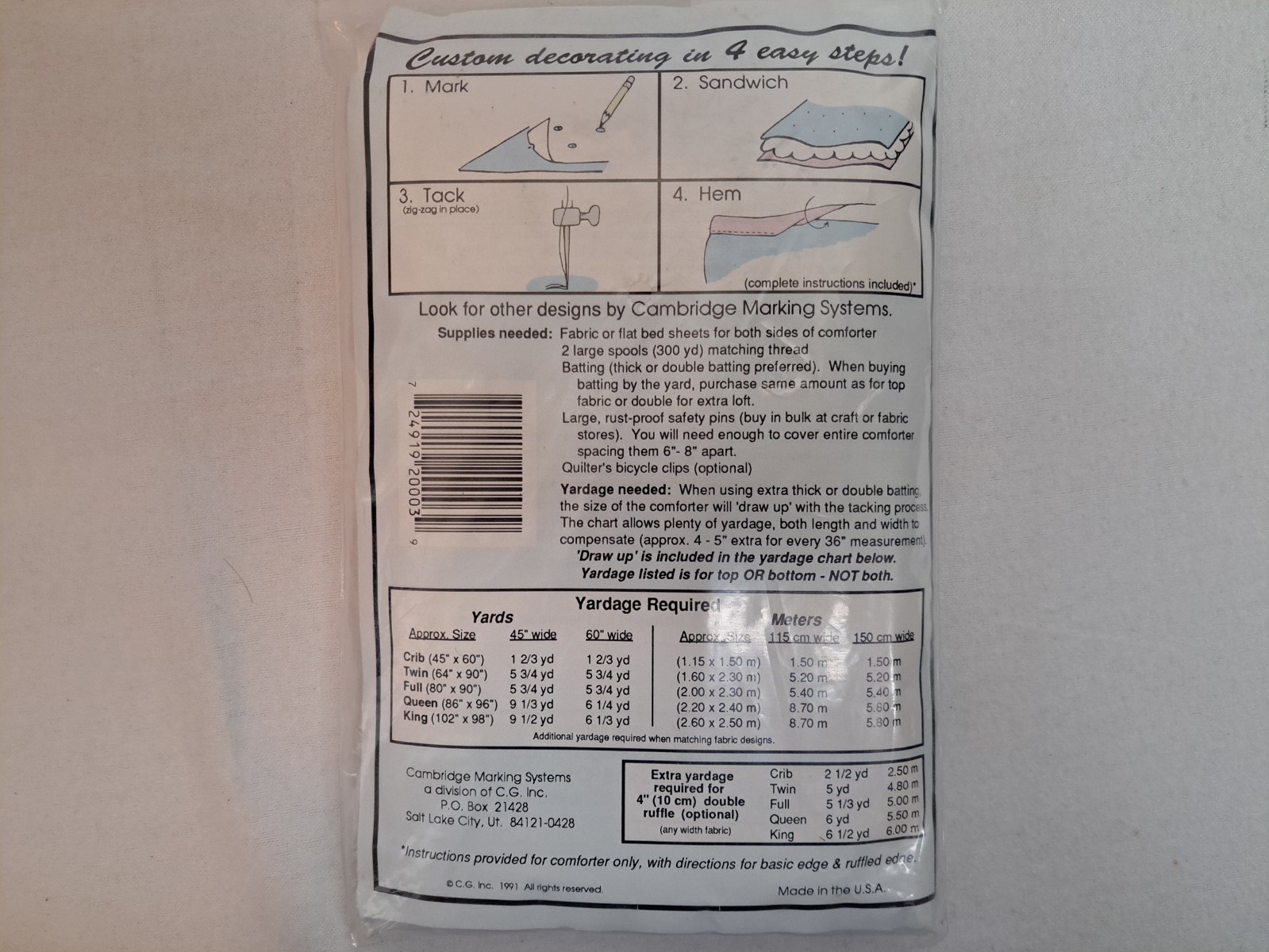 Cambridge Marking Systems - Fabric Template (Diamonds) - New