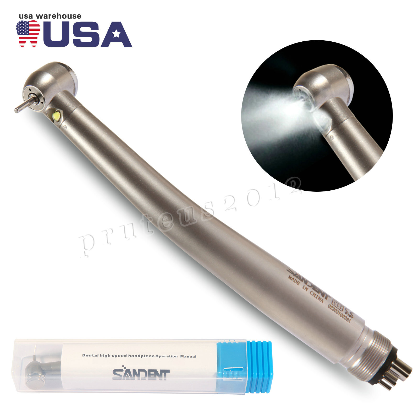 KAVO Style Dental LED Fiber Optic High Speed Handpiece 3 Spray 4 hole