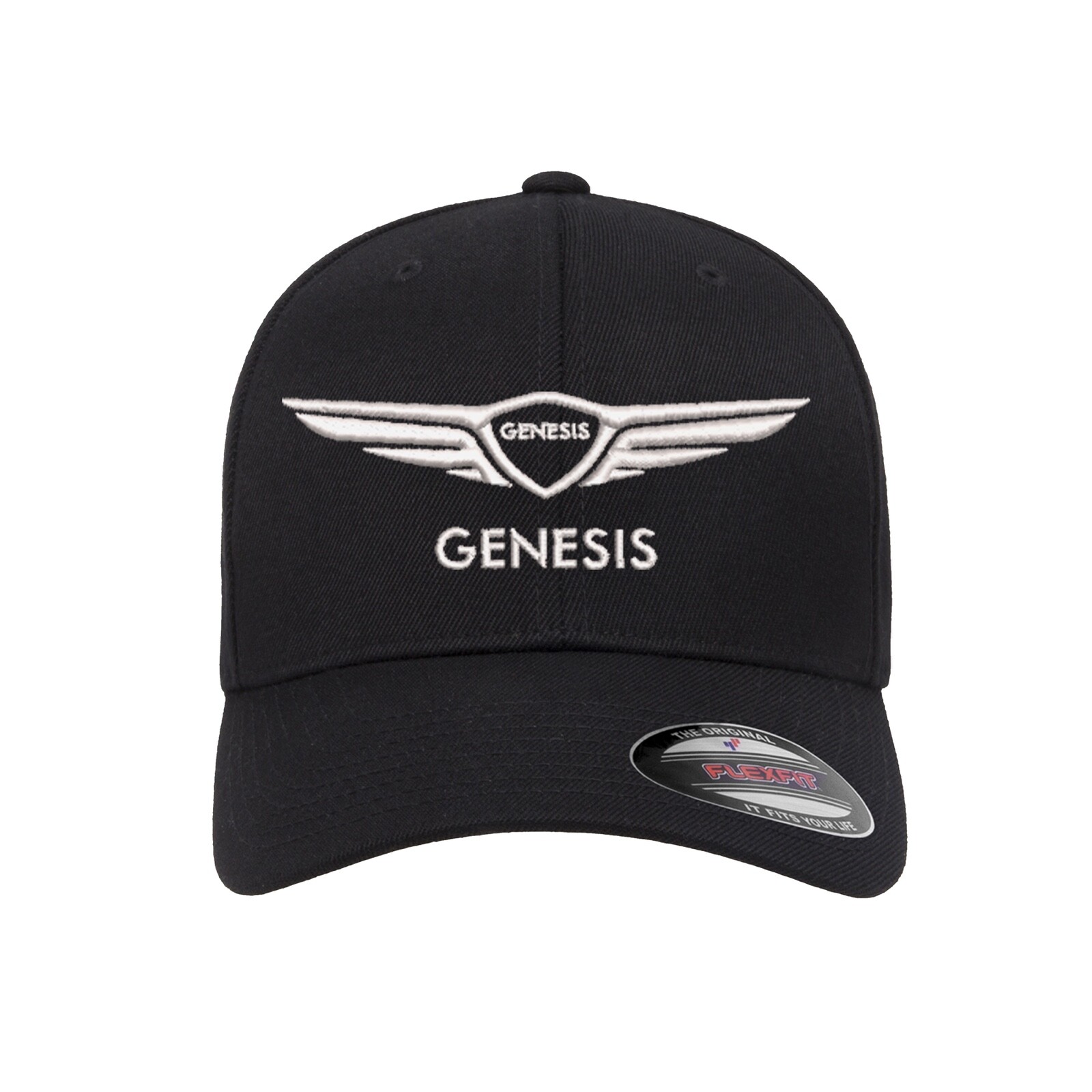 GENESIS Logo Embroidered Flexfit Hat Flat and Curved