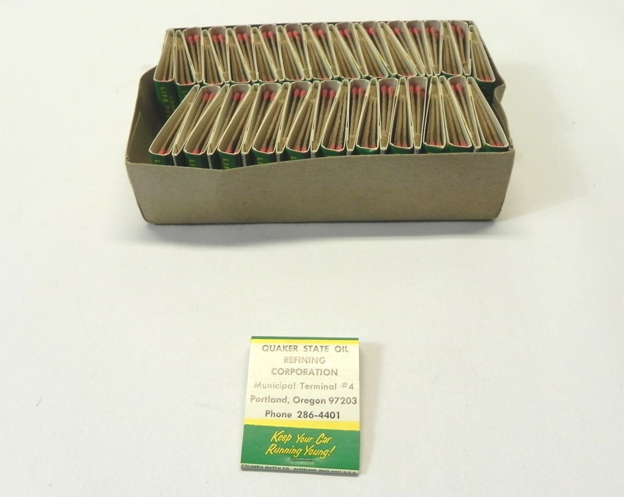 LOT OF 45 VINTAGE MATCHBOOKS QUAKER STATE OIL REFINING CORP. PORTLAND, OREGON