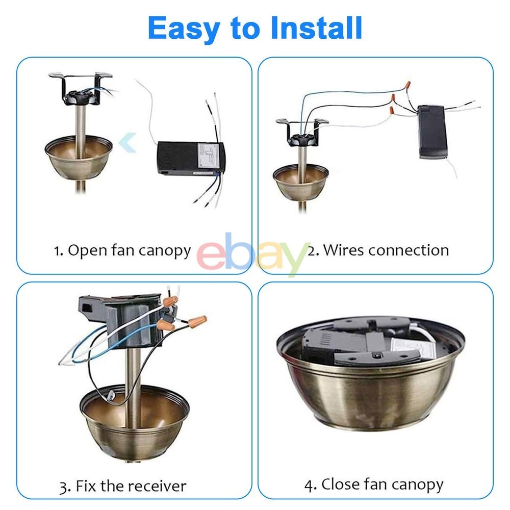 Universal Ceiling Fan Lamp Light Timing Wireless Remote Control Receivers...