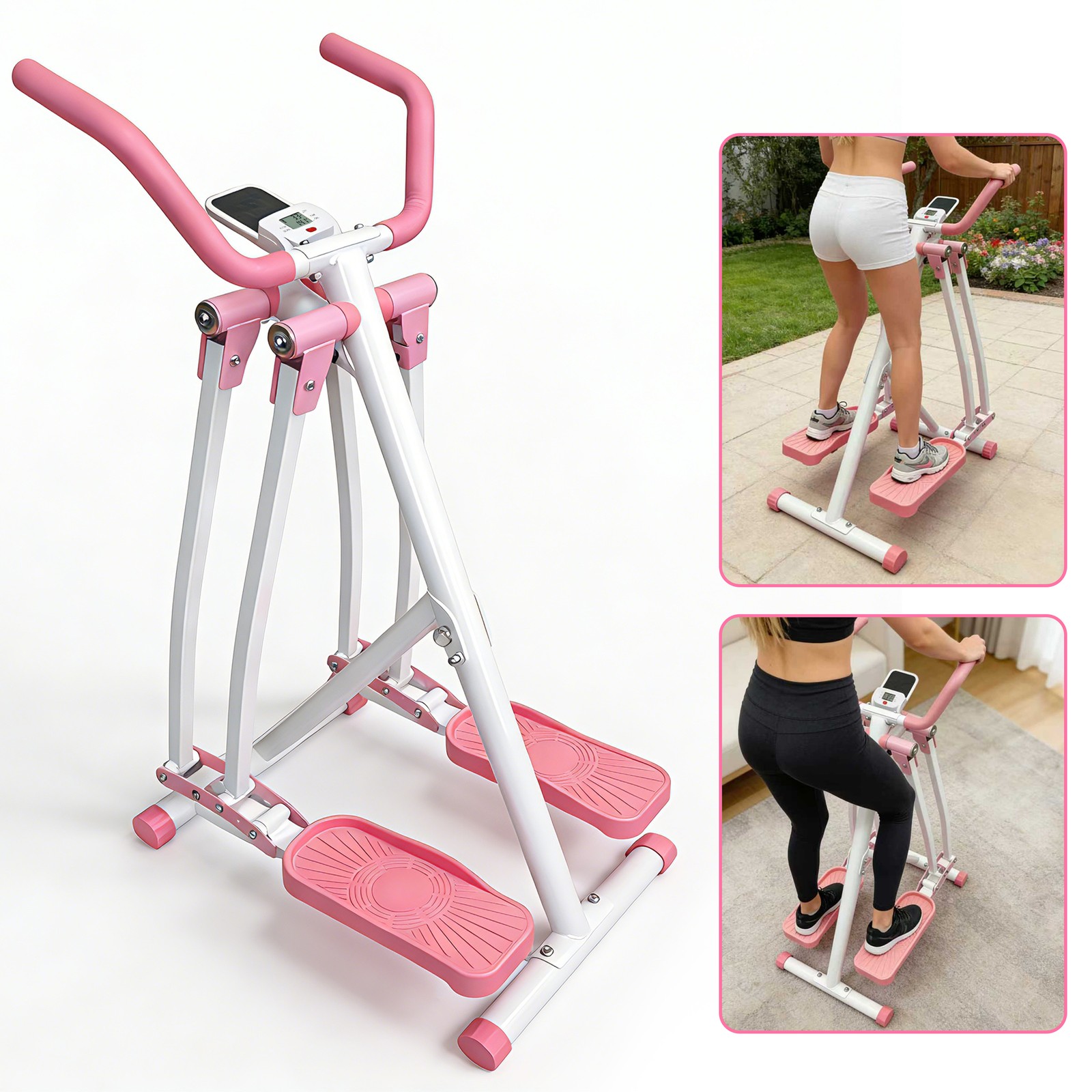 Air Walk Elliptical Machine - Foldable Cardio Cross Trainer Glider for Home Gym
