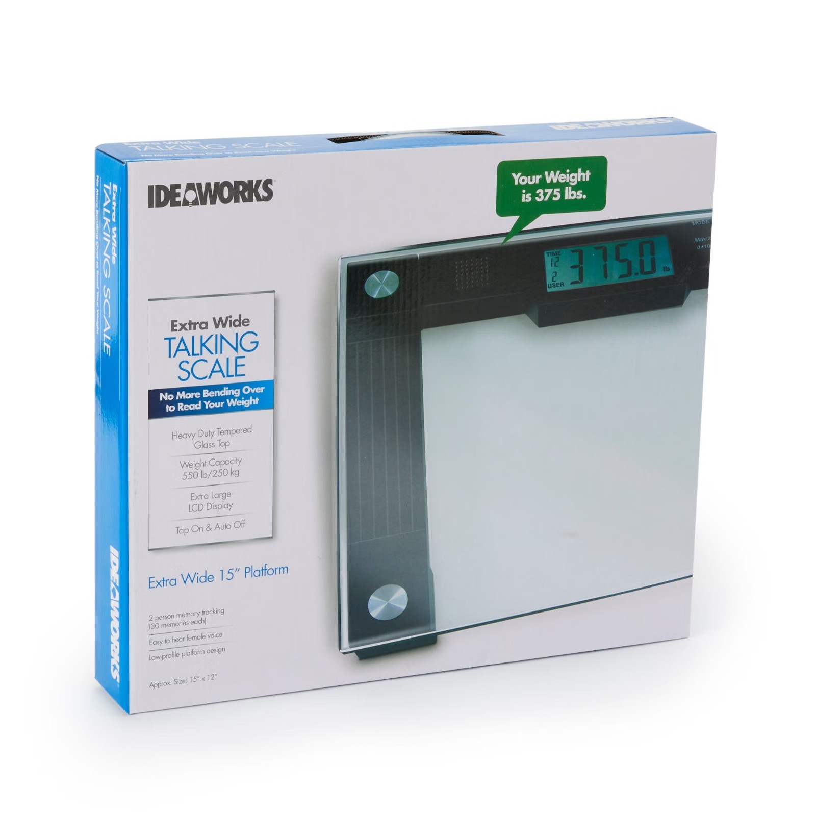 Talking Digital Floor Scale 550 lb Capacity Large Platform LCD Display Easy Read