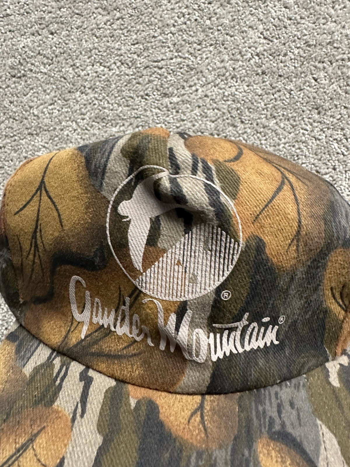 Vintage Mossy Oak Fall Foliage Gander Mountain Camo Snapback Hat Cap Made USA
