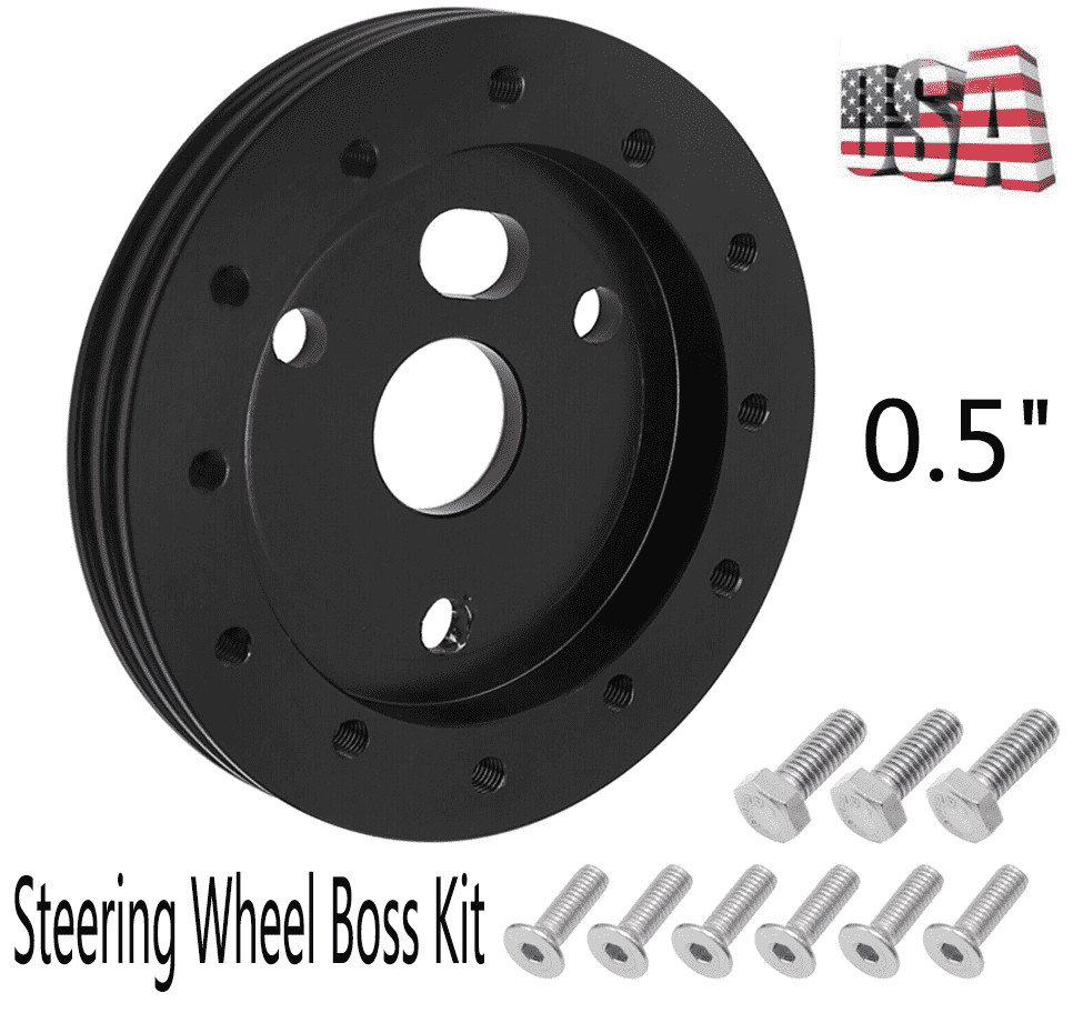 0.5“ Steering Wheel Boss Spacer Aluminum Hub Adapter Universal 6 Hole To 3 Hole
