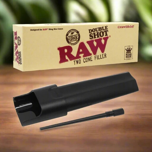 RAW Double Shot Two Cone Filler King Size JUST RELEASED ! with FREE RAW LANYARD