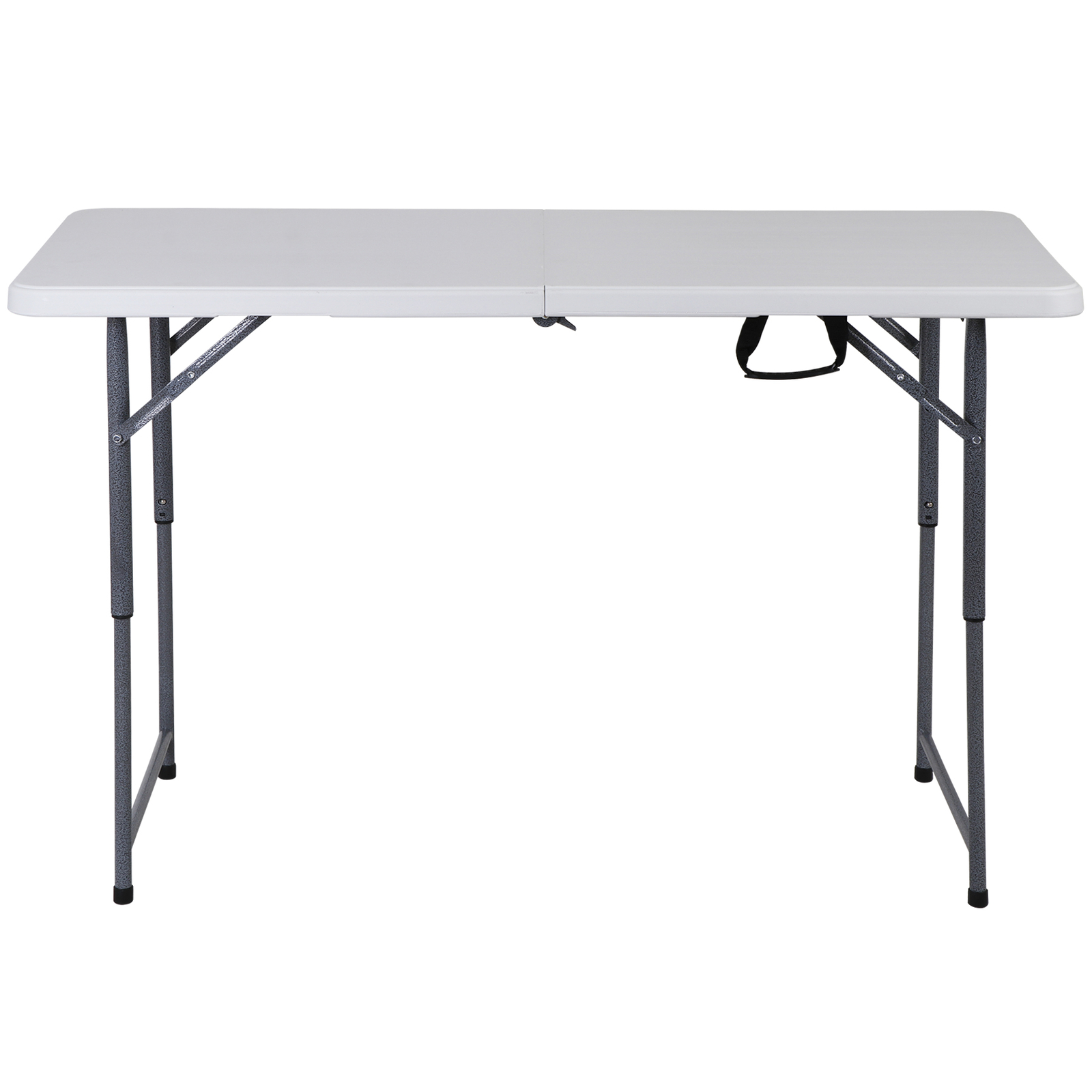 Folding Table 4 FT Portable Fold-in-Half Adjustable Plastic Camping Table White