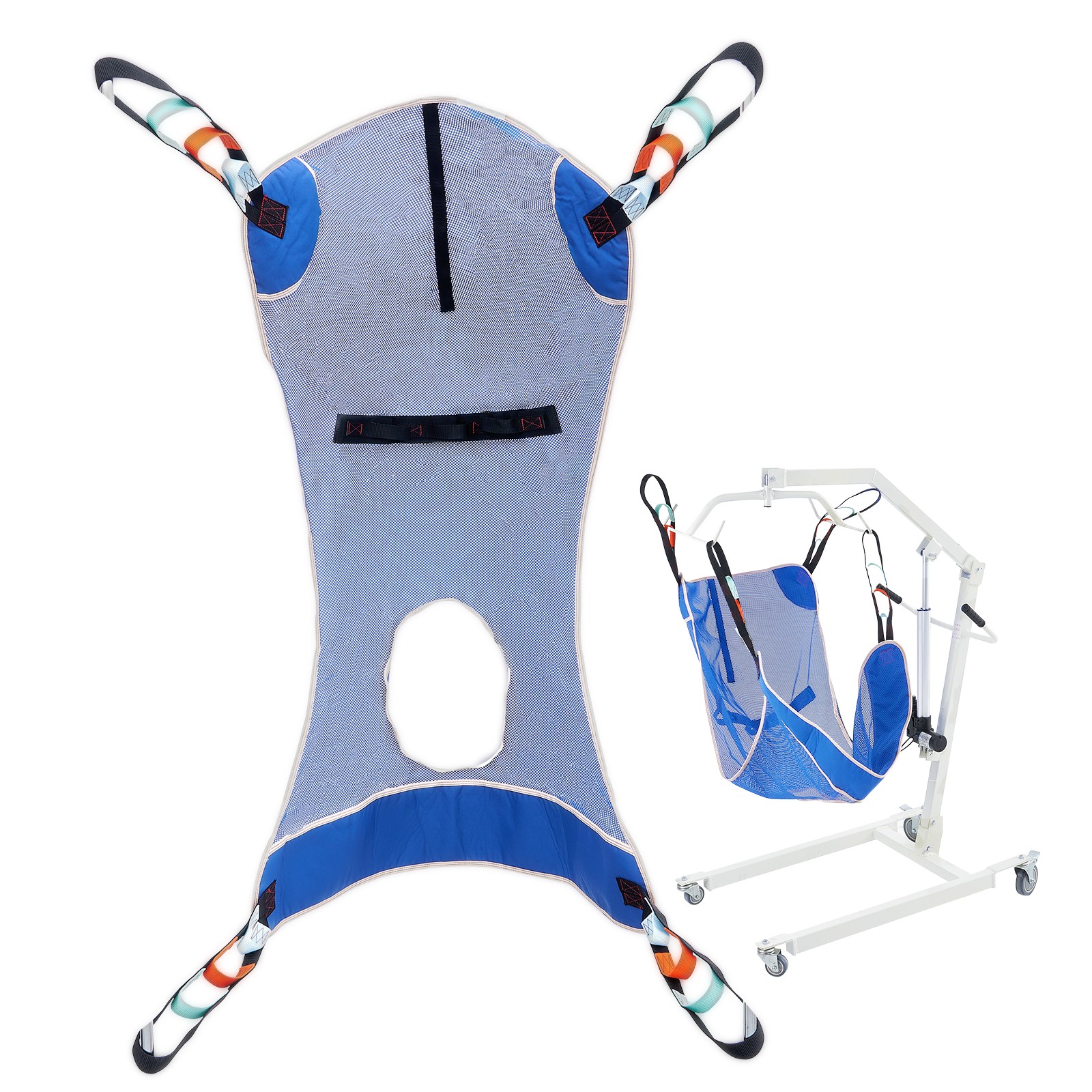 Uimoso Full Body Patient Lift Sling with Commode Opening Medical Aid Sling M-Siz