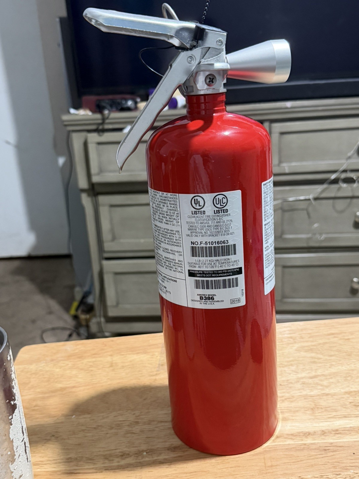 Clean Agent Fire Extinguisher -Halotron 5lb - excellent condition