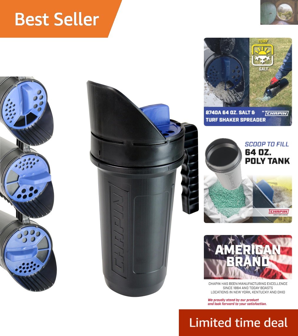 Versatile 64-Ounce Hand Shaker Spreader with Adjustable Openings for Turf