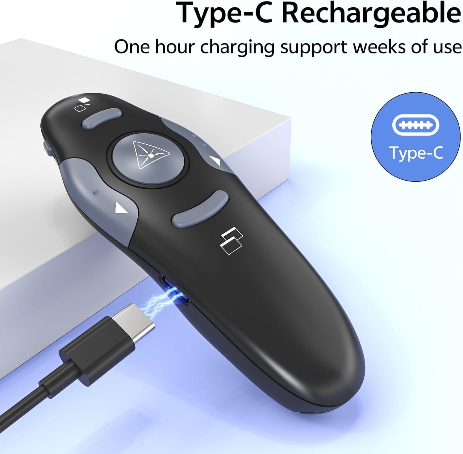 USB C Rechargeable Wireless Presenter Remote Powerpoint Clicker Storage Case