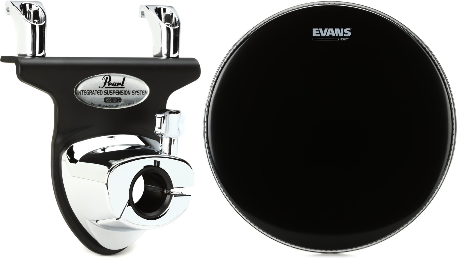 Pearl I.S.S. Tom Mount System - 12-16-inch + Evans TT16RBG Value Bundle