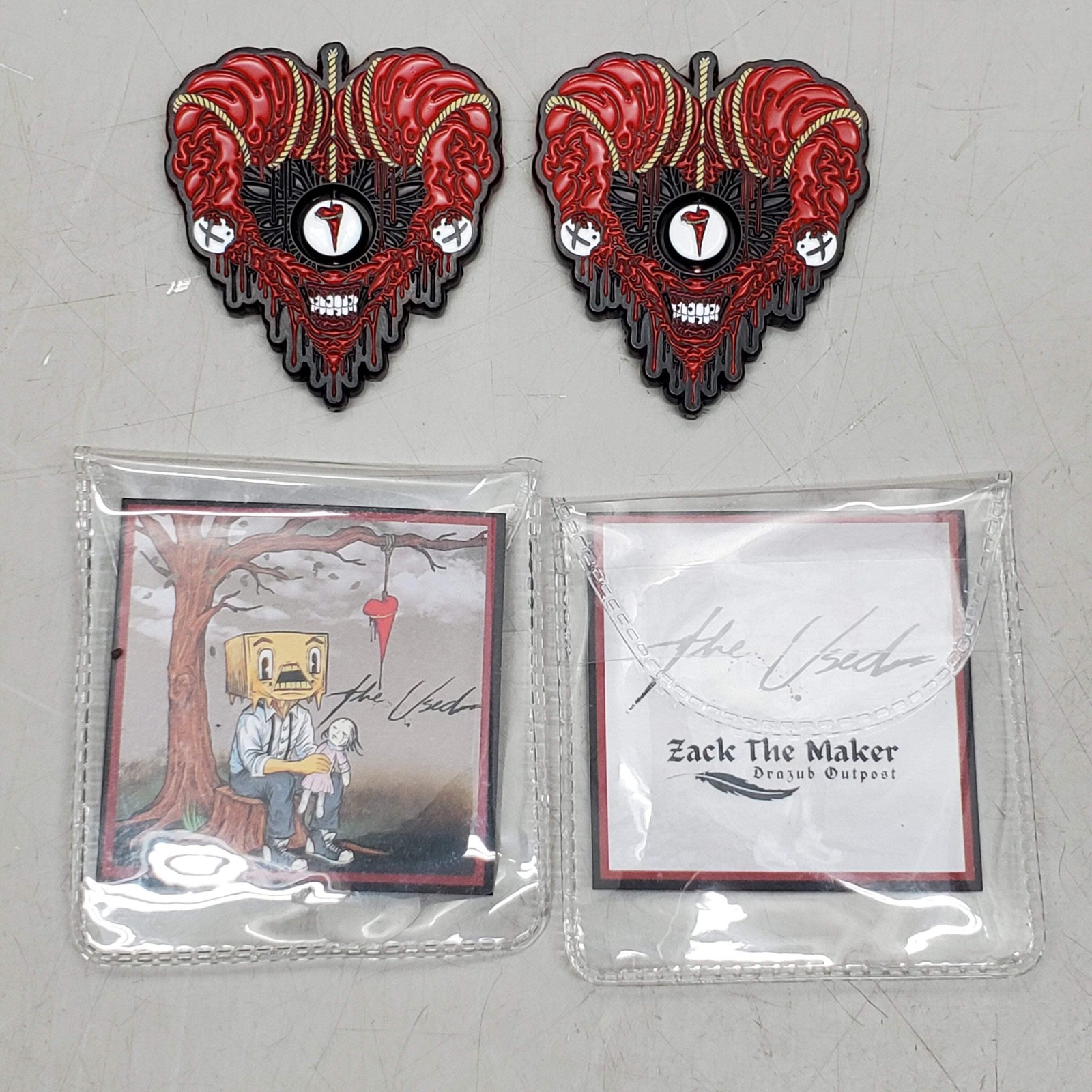 THE USED (2 Pack) In Life and Death Heart Medallion Collector Coin 2" Red / Whit