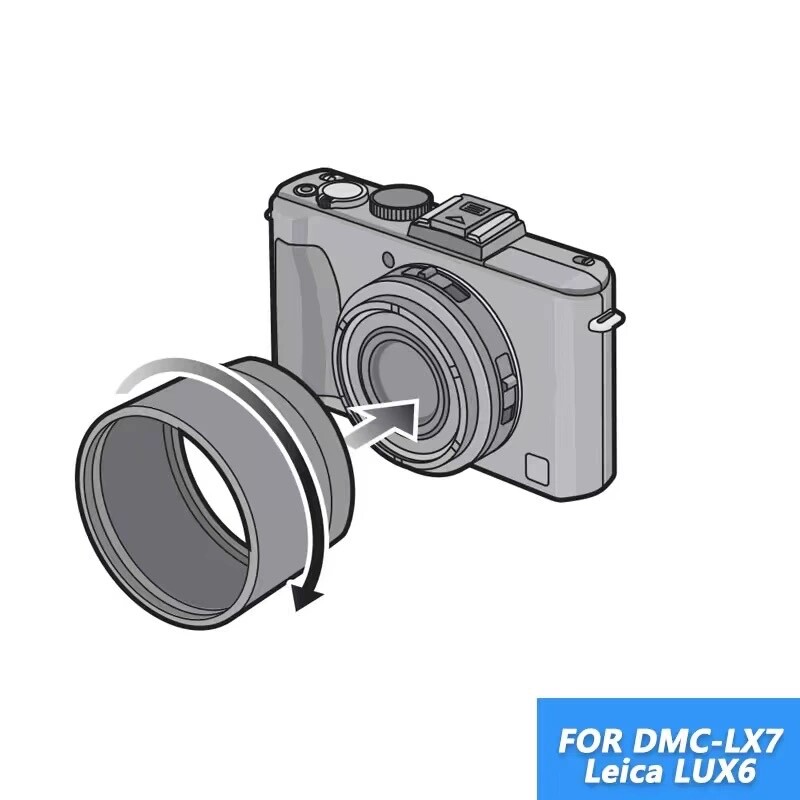 Metal Lens Filter Adapter for Panasonic DMC-LX7, Leica D-Lux 6 to 52mm