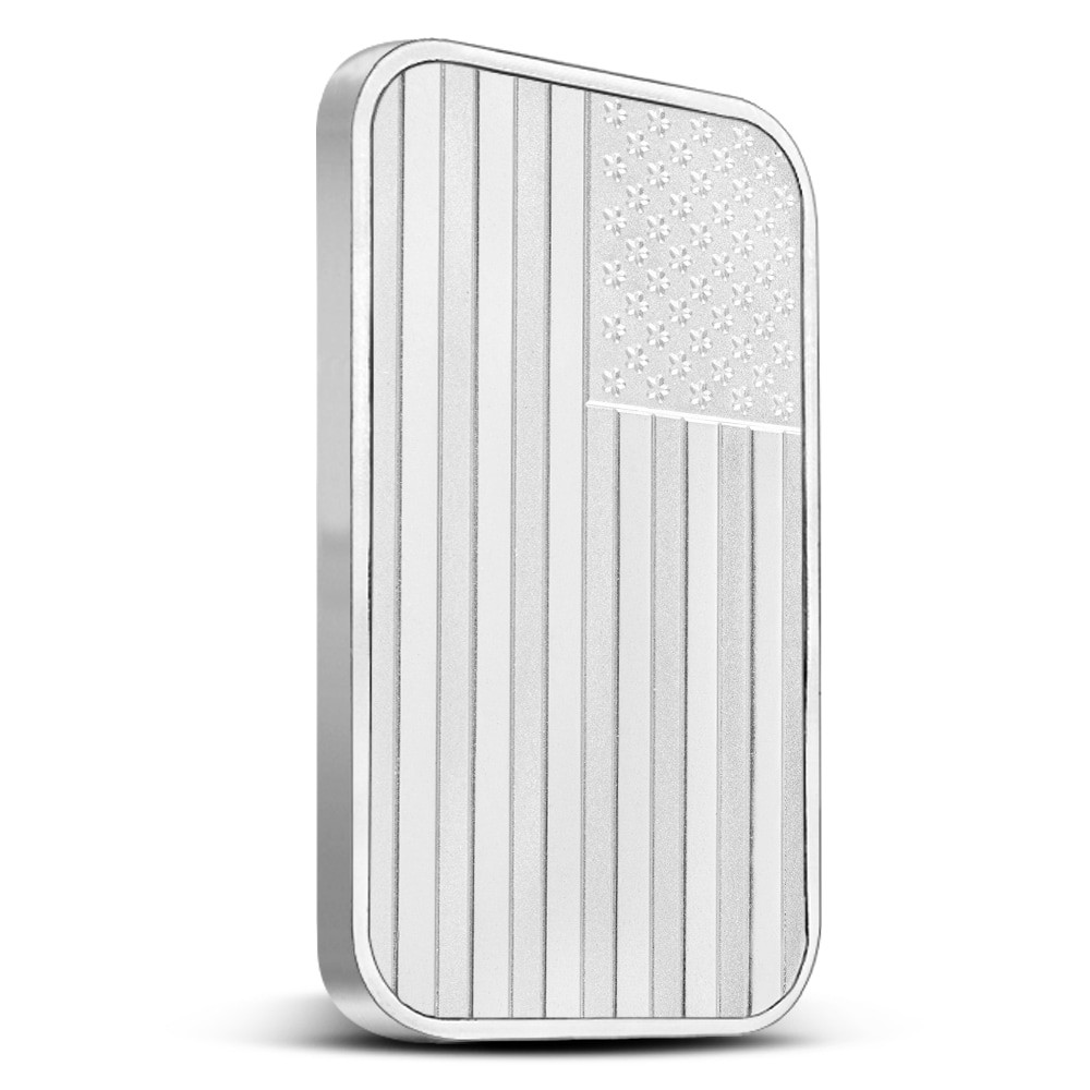 1 oz SilverTowne American Flag Silver Bar (New)