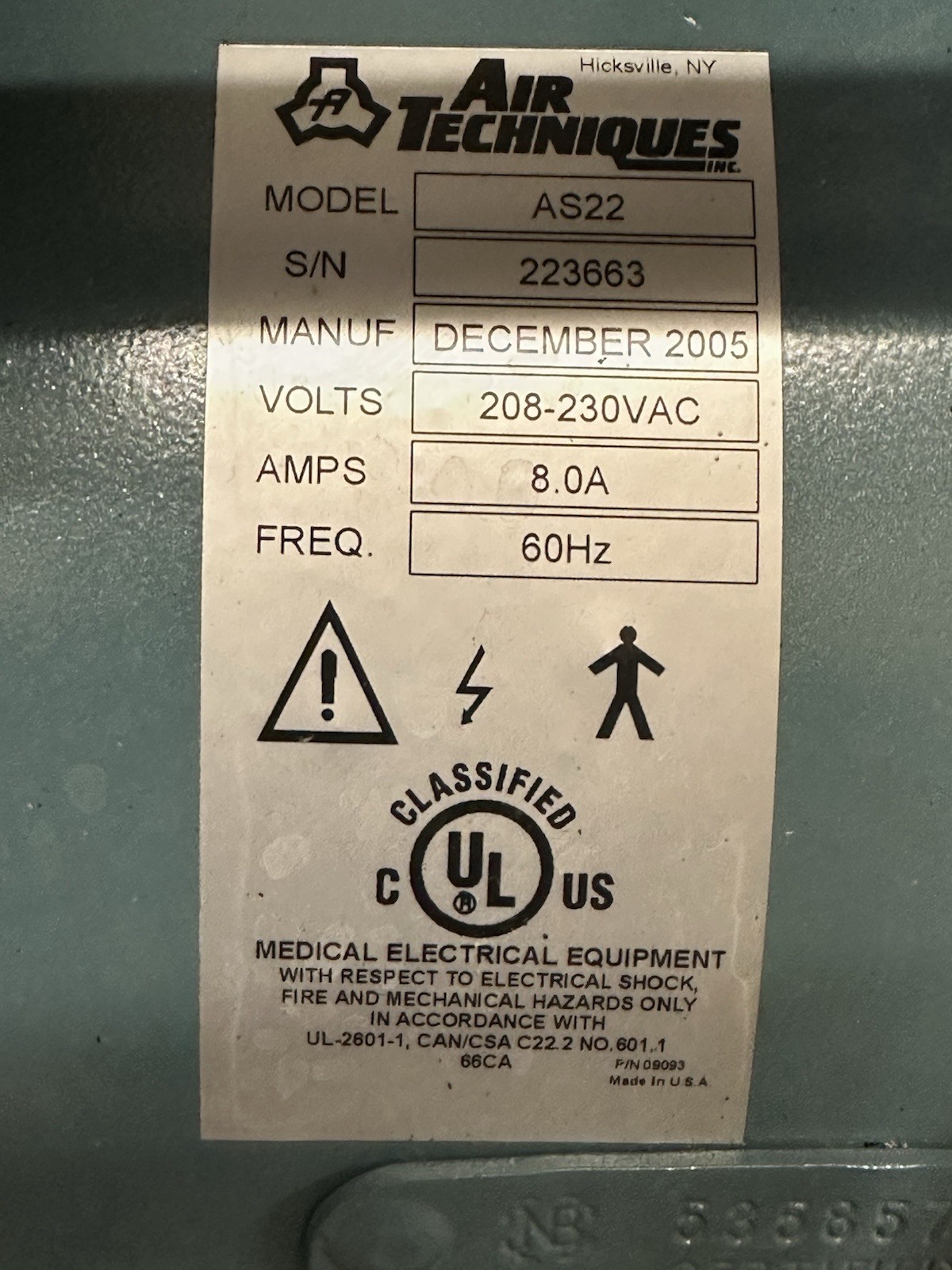 Air Techniques AirStar 22 Dental Air Compressor Excellent Condition!