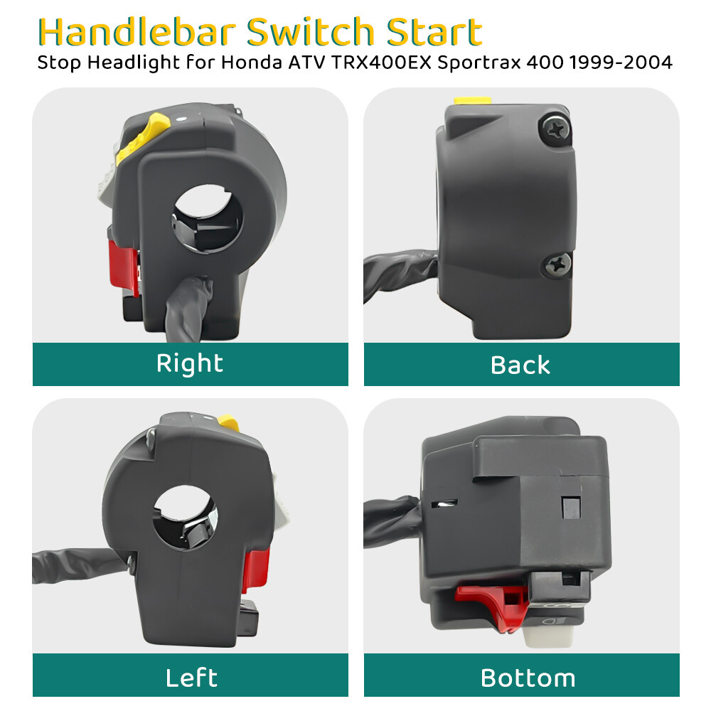Left Handlebar Switch Start Stop Headlight for 1999-2004 Honda TRX400EX Sportrax