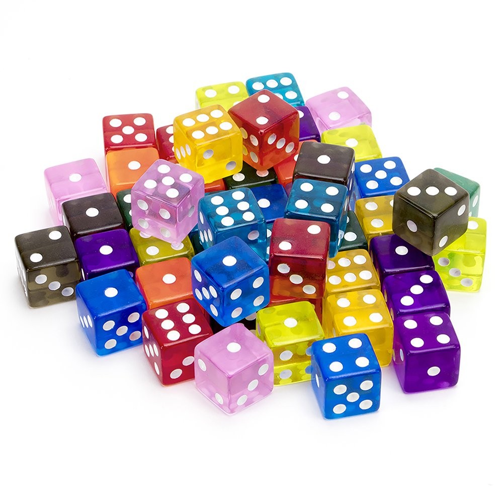50 D6 Dice Set 16mm Bulk Game Dice for Board Games RPG Casino Tabletop Games