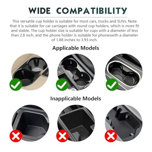 Car Cup and Phone Holder, 2-in-1 Multifunctional Adjustable Extender Mount,