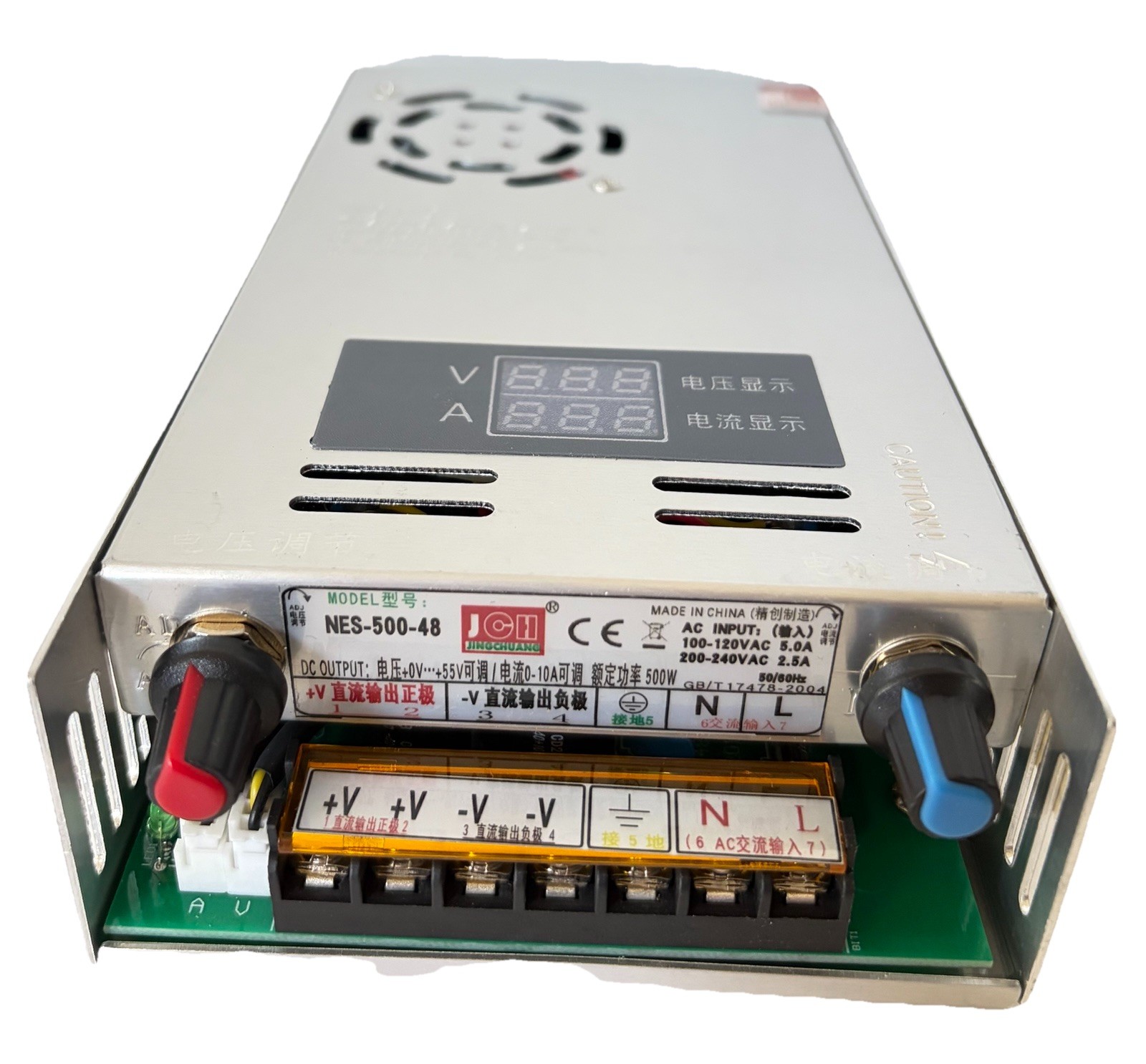500W Adjustable Switching Power Supply w/ Digital Display PowerSupply.NES-500-48