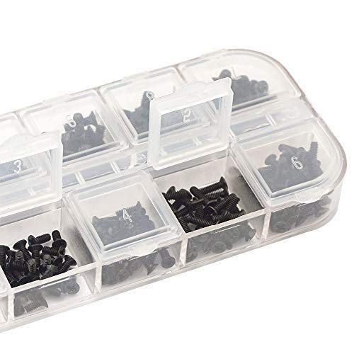Persberg 360pcs 12sizes Laptop Notebook Tiny Computer 360pcs, Black