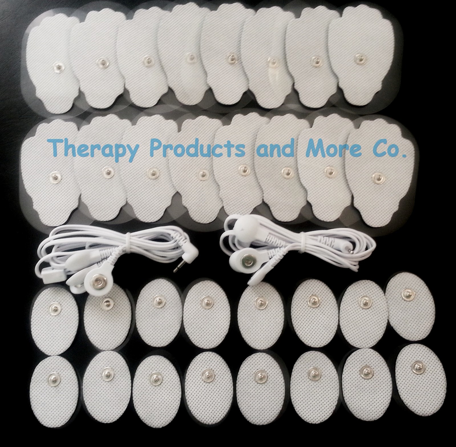 4 WAY ELECTRODE LEAD CABLES(2.5mm)+16 LG+16SM MASSAGE PADS FOR ELECTRIC MASSAGER