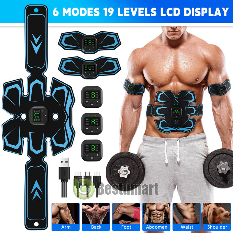 Portable Abs Stimulator Tactical Abdomen Arm Leg Belly Toning Exercise Belt USB