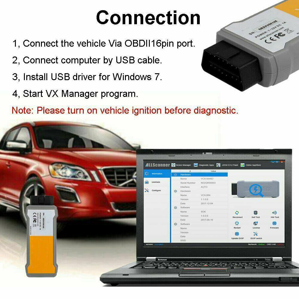 VXDIAG NX300 For VOLVO Full System Auto Scan Diagnostic Scanner Coding Tool