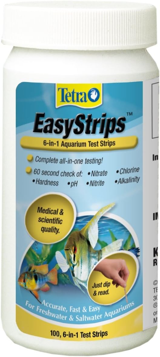 EasyStrips 6-In-1 Aquarium Test Strips Water Testing 100 Count Pack of 1)