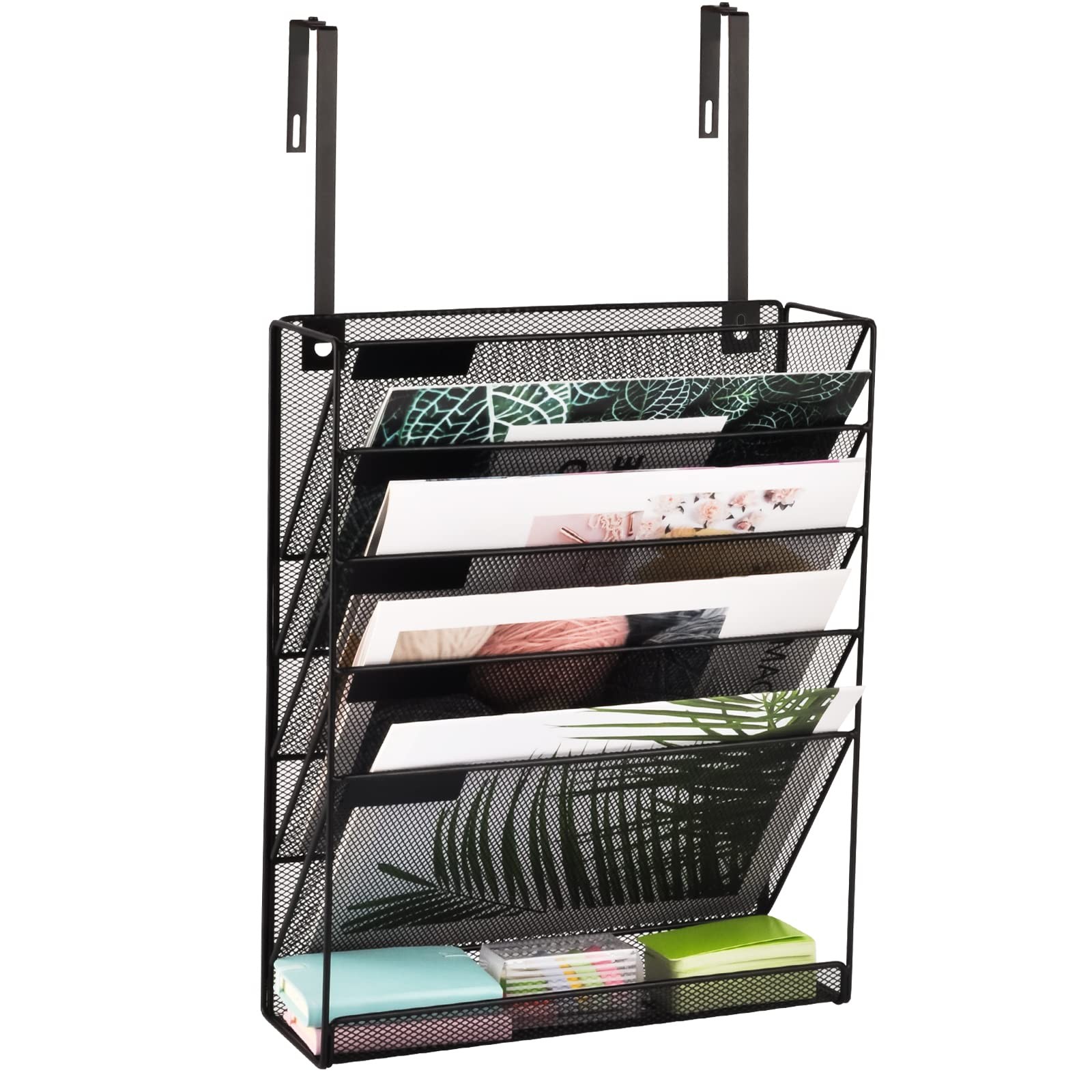 EASEPRES Desk File Organizer Mesh 6-Tier with Hangers, Hanging Wall Mount Doc...