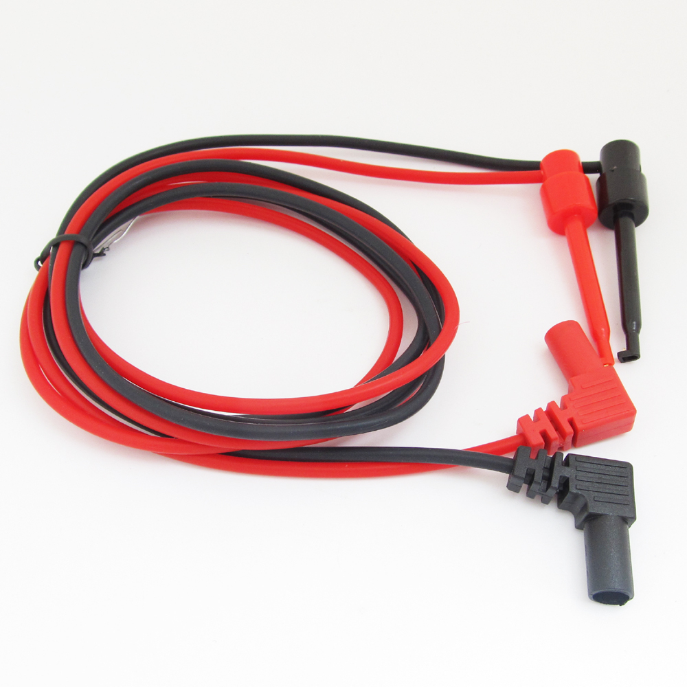 5sets 4mm Probe Banana Plug to Large Test Hook Clip Multimeter Silicone Cable 1M