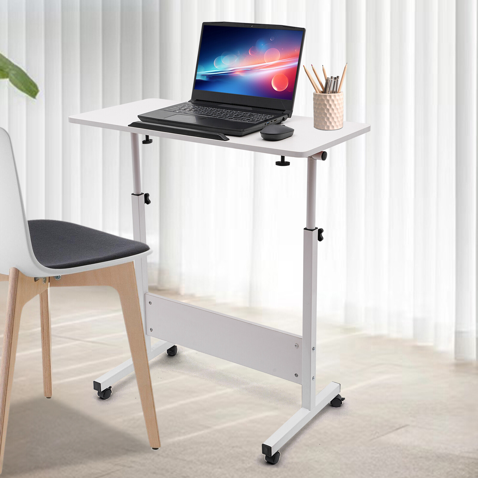 Adjustable Height Standing Desk Moveable Laptop Desk Write Table Computer Stand