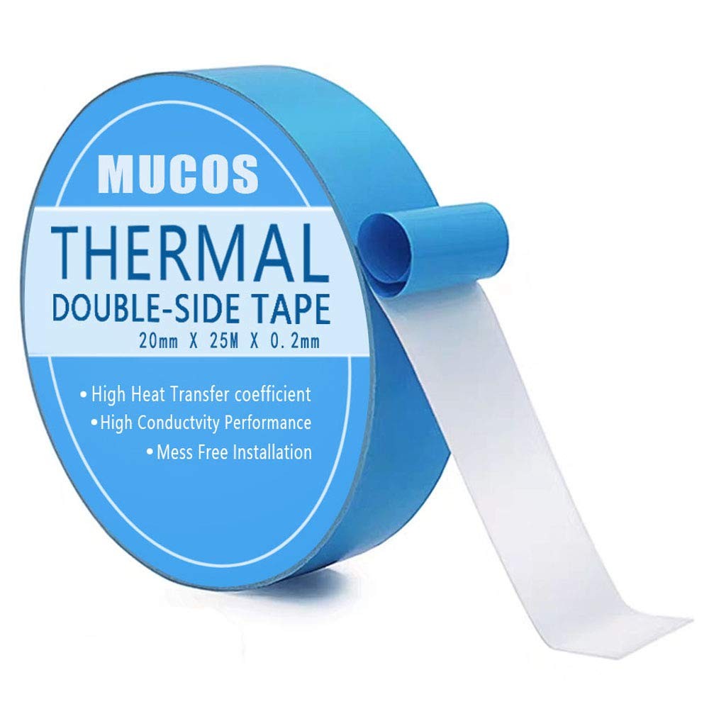 Thermal Tape, 20 mm x 25M x 0.2mm Double Side Adhesive Thermal Conductive Tap...