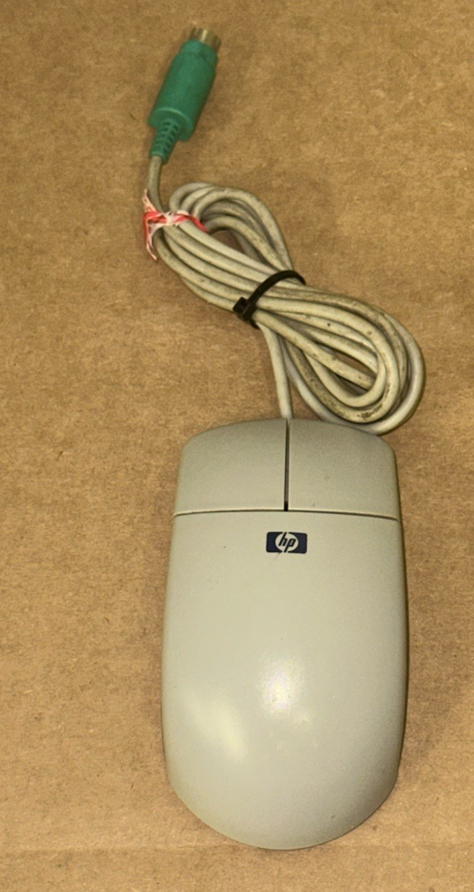 HP Mouse 46F04556 Genuine Hewlett Packard Wired Optical PS2 M/N MU07 Tested