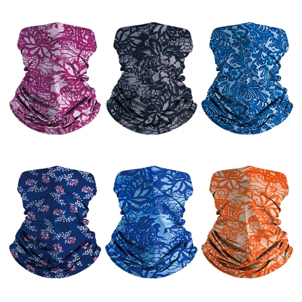 6pcs Magic Wide Tube Face Mask,Neck Gaiter, Headwear, Sports Scarf, Boho Band...