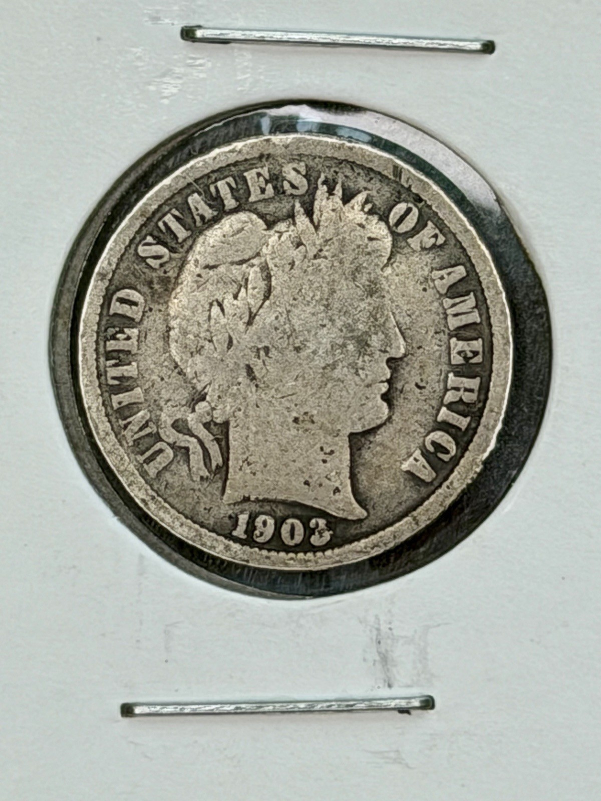 1903 Barber Dime 90% Silver 10C Philadelphia G/VG Circulated U.S. Coin