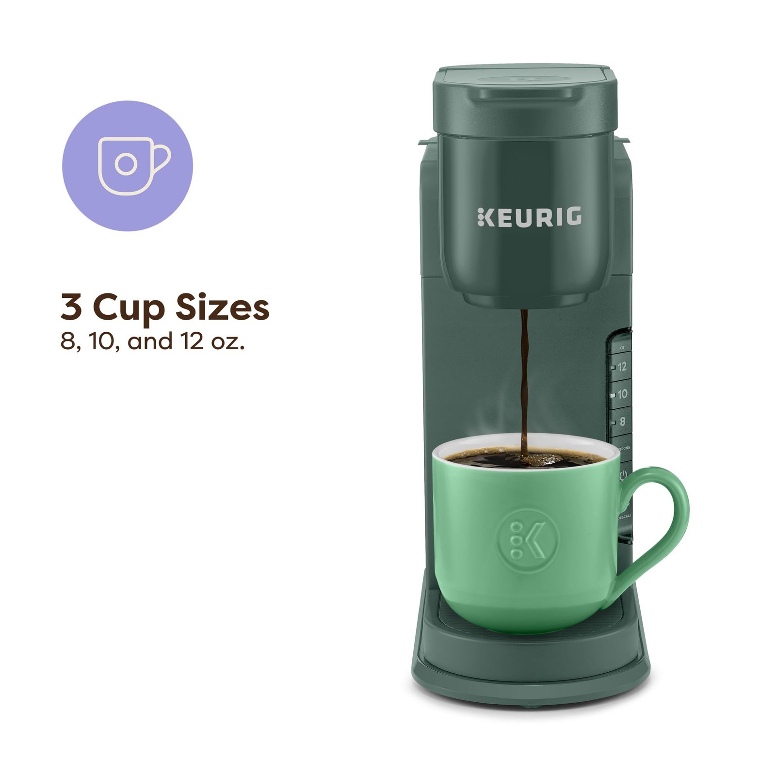 K-Express Single Serve K-Cup Pod Coffee Maker, 3 Brew Sizes, Strong Button Fe...