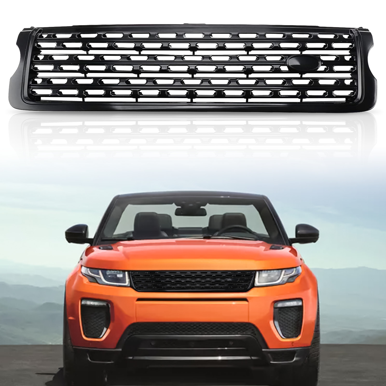 For 2013-2017 Land Rover Range Rover Front Upper Grille Glossy Black LR052715