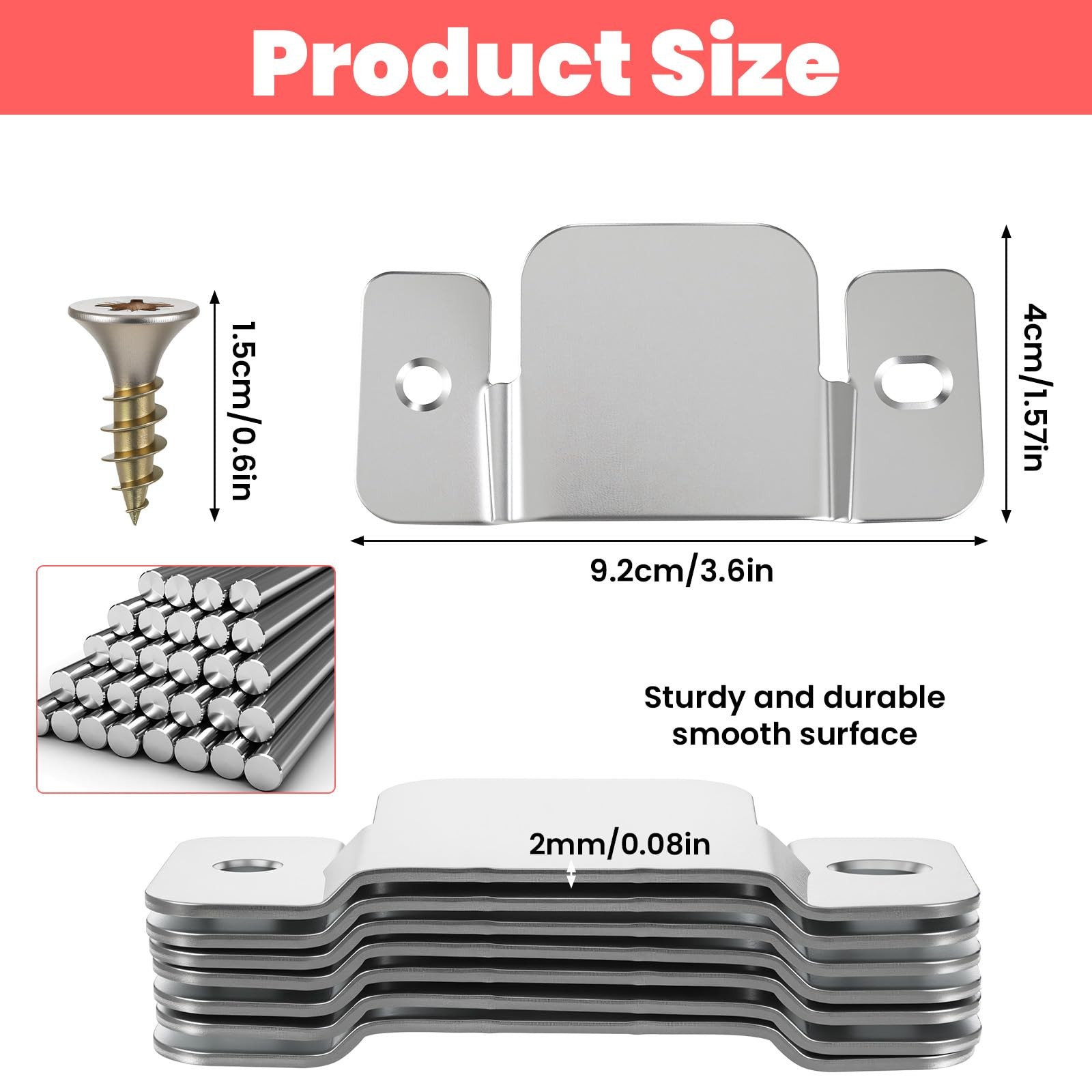 24 Pcs Metal Sectional Couch Connectors, Stainless Steel Sectional Sofa Conne...
