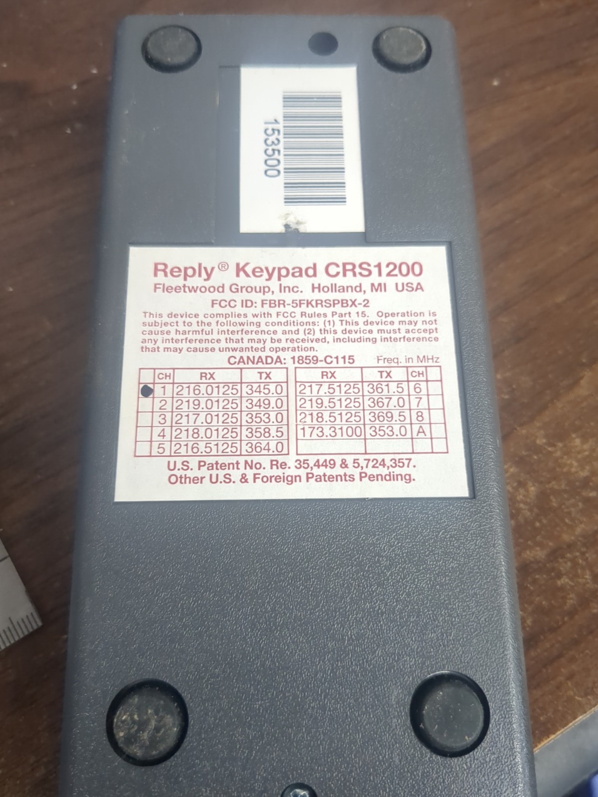 Reply Presentation Keypad CRS1200