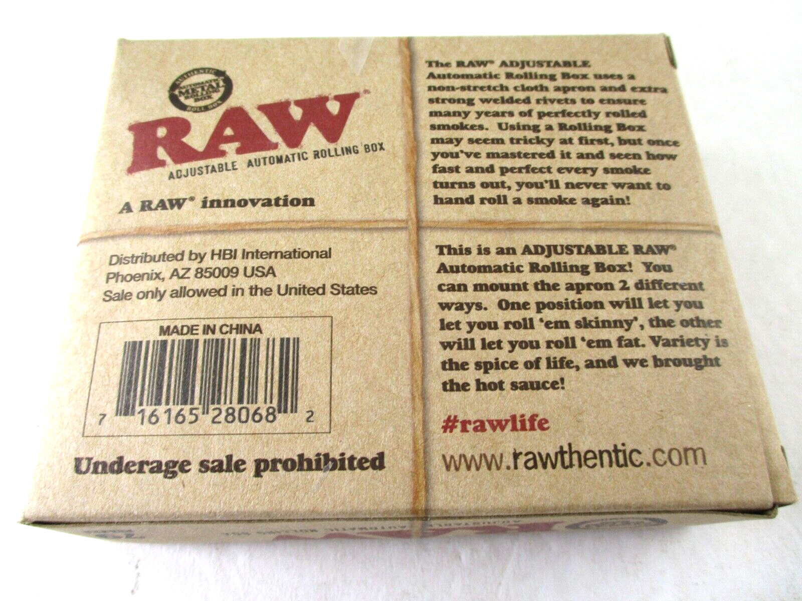 RAW 79mm Adjustable Automatic Cigarette Rolling Box w/ instructions
