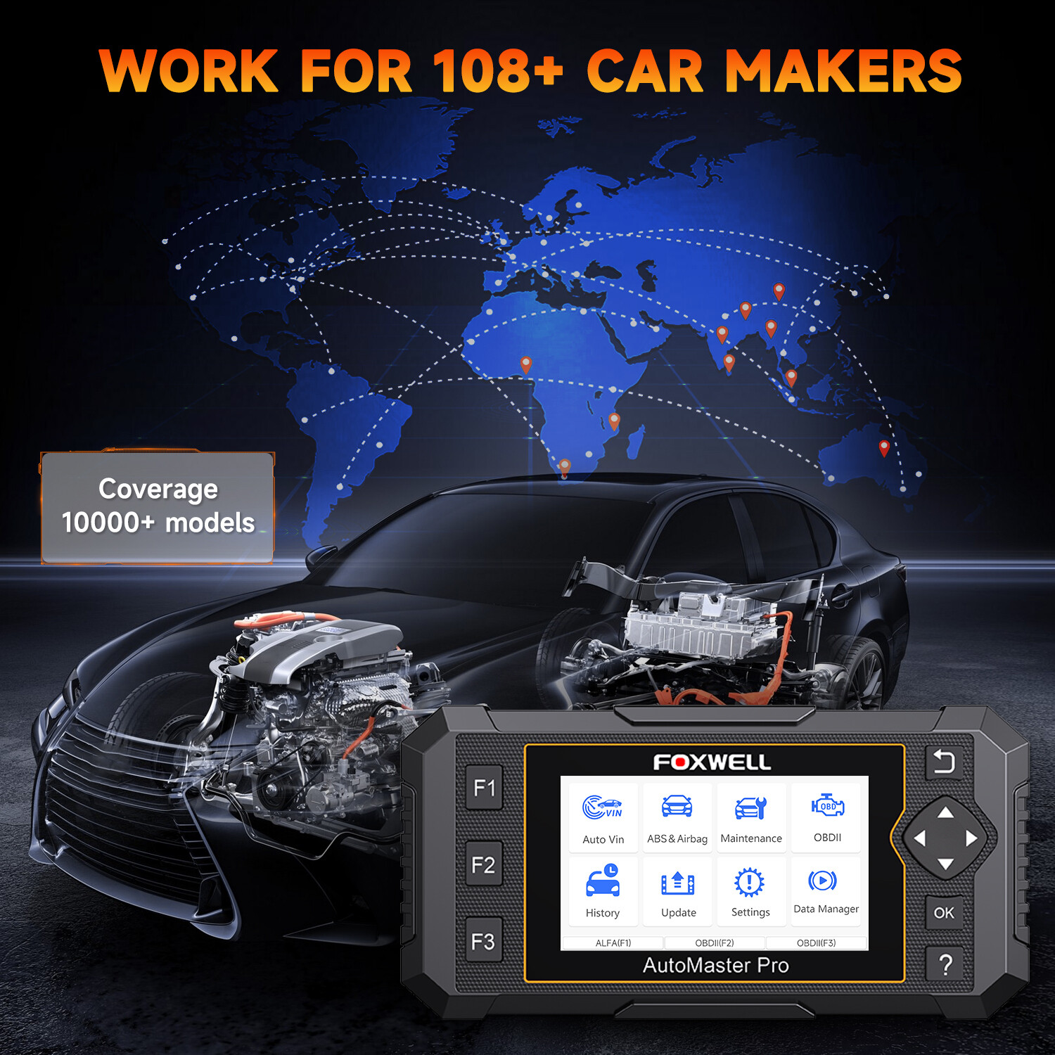 NT650 Pro Bidirectional Car Diagnostic Tool ABS SRS OBD2 Scanner TPMS DPF Reset