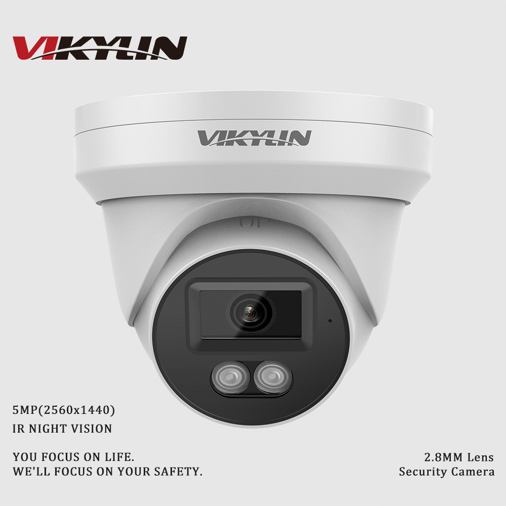 VIKYLIN 5MP Night Vision IP Camera Built-in Microphon Human Vehicle Detection