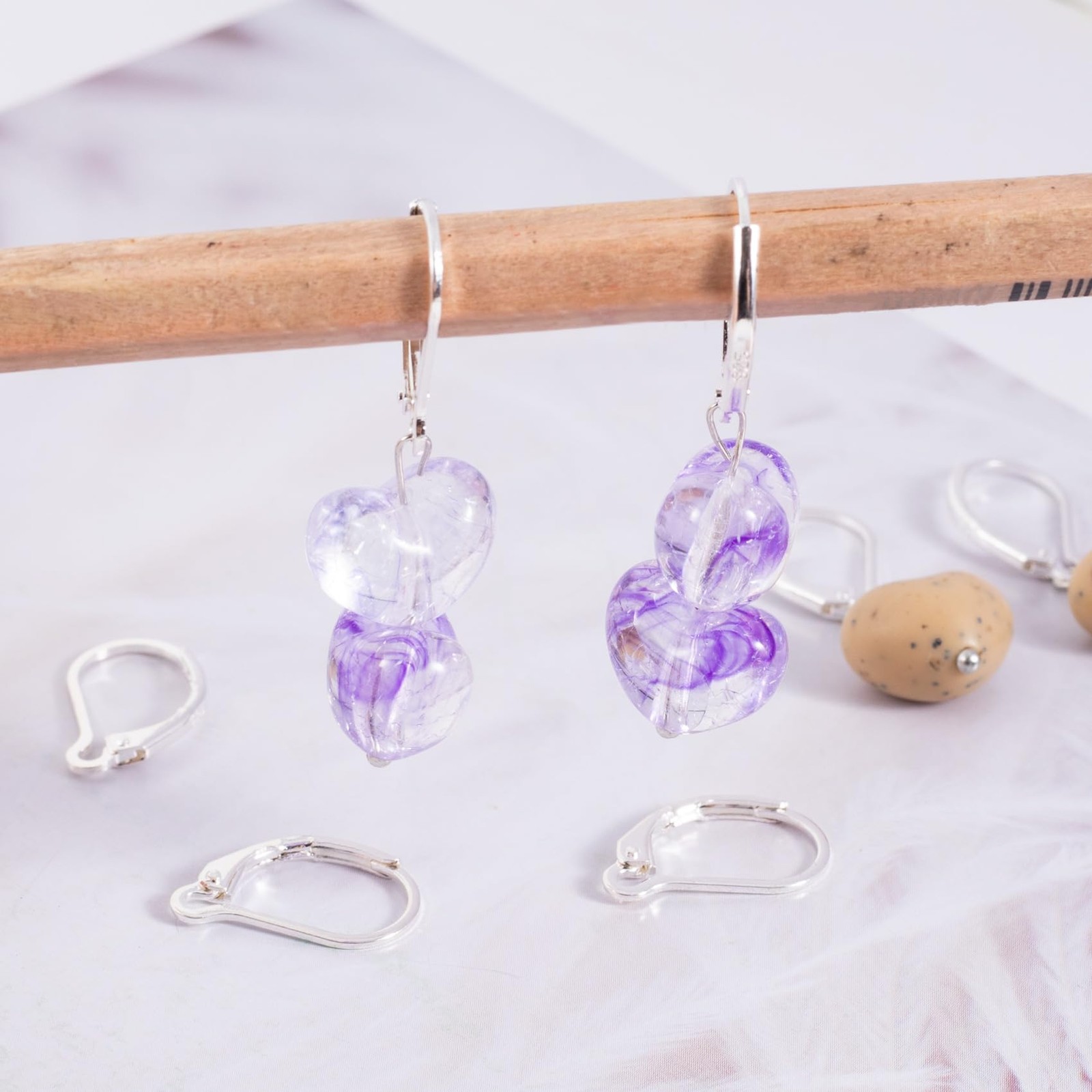6pcs Silver Plated Earring Hooks, Hypoallergenic Leverback Earring Backs Clas...