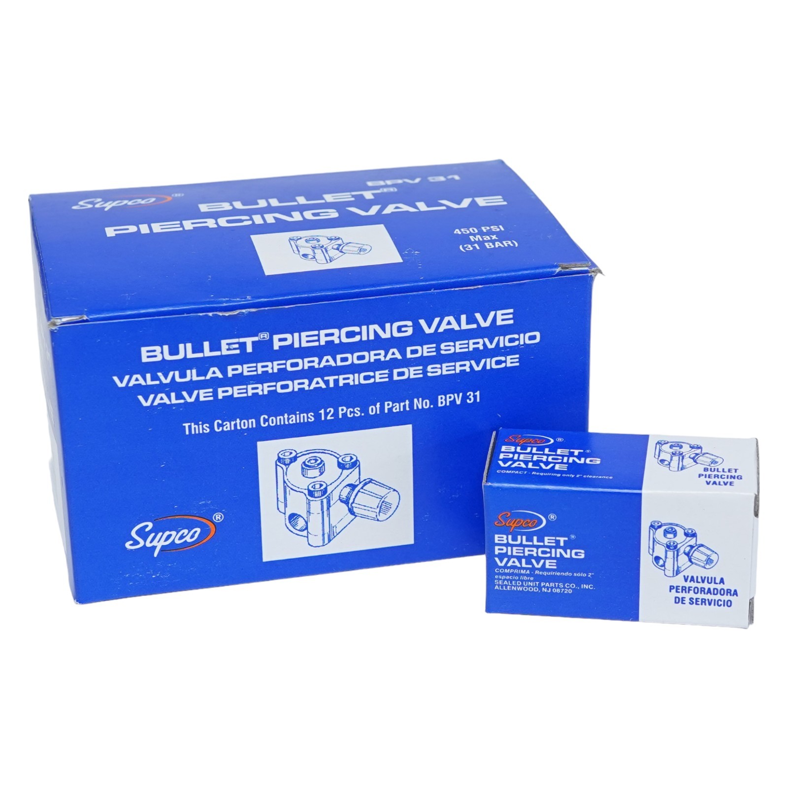 BPV31-12 PACK SUPCO Bullet Piercing Valve for 1/4", 5/16" & 3/8" Tubing 3-n-1