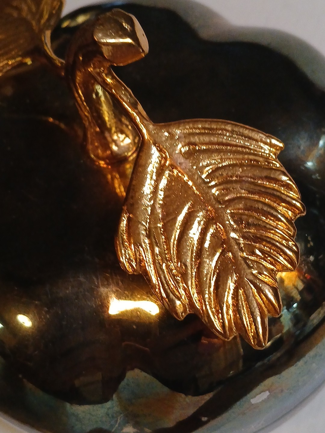 Silver Plated Gold Plated Apple Trinket Box Large