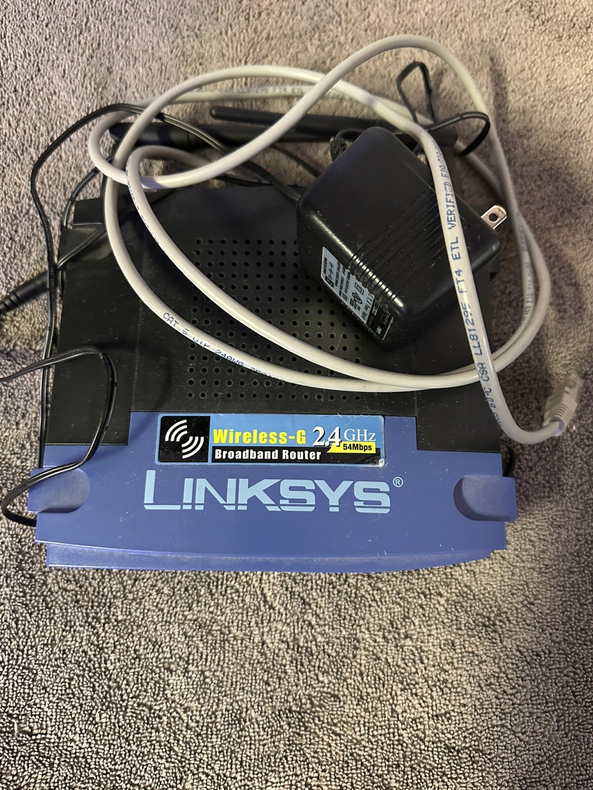 Linksys Wireless-G 2.4GHZ Broadband Router - WRT54G W/ Power & Ethernet Cords